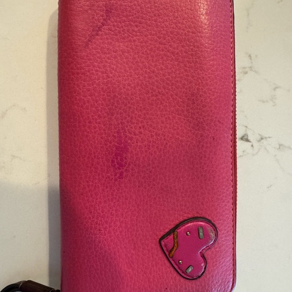 Preowned Tory Burch Perry Patchwork Hearts Long Zip Wallet - Picture 3 of 14